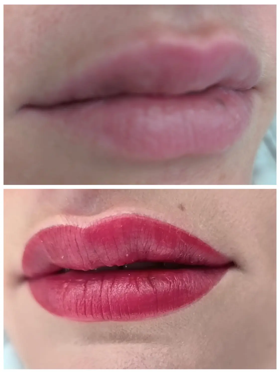 Milos Beauty Oasis - Vorher und nachher PMU Lippen