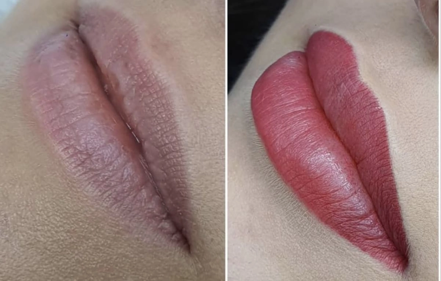 Milos Beauty Oasis - Vorher und nachher PMU Lippen