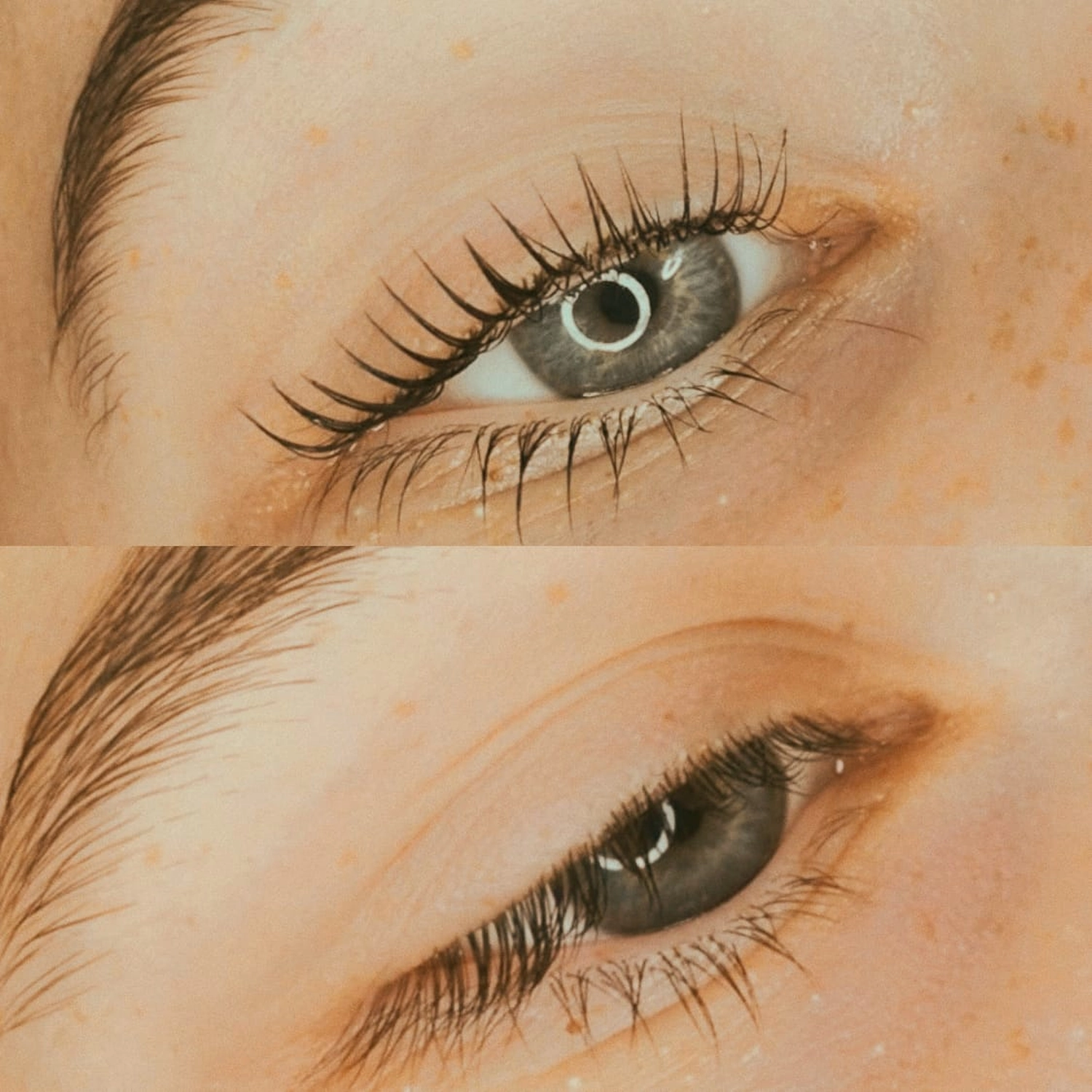 Milos Beauty Oasis - Vorher und nachher Wimpernlifting/Augenbrauenlifting
