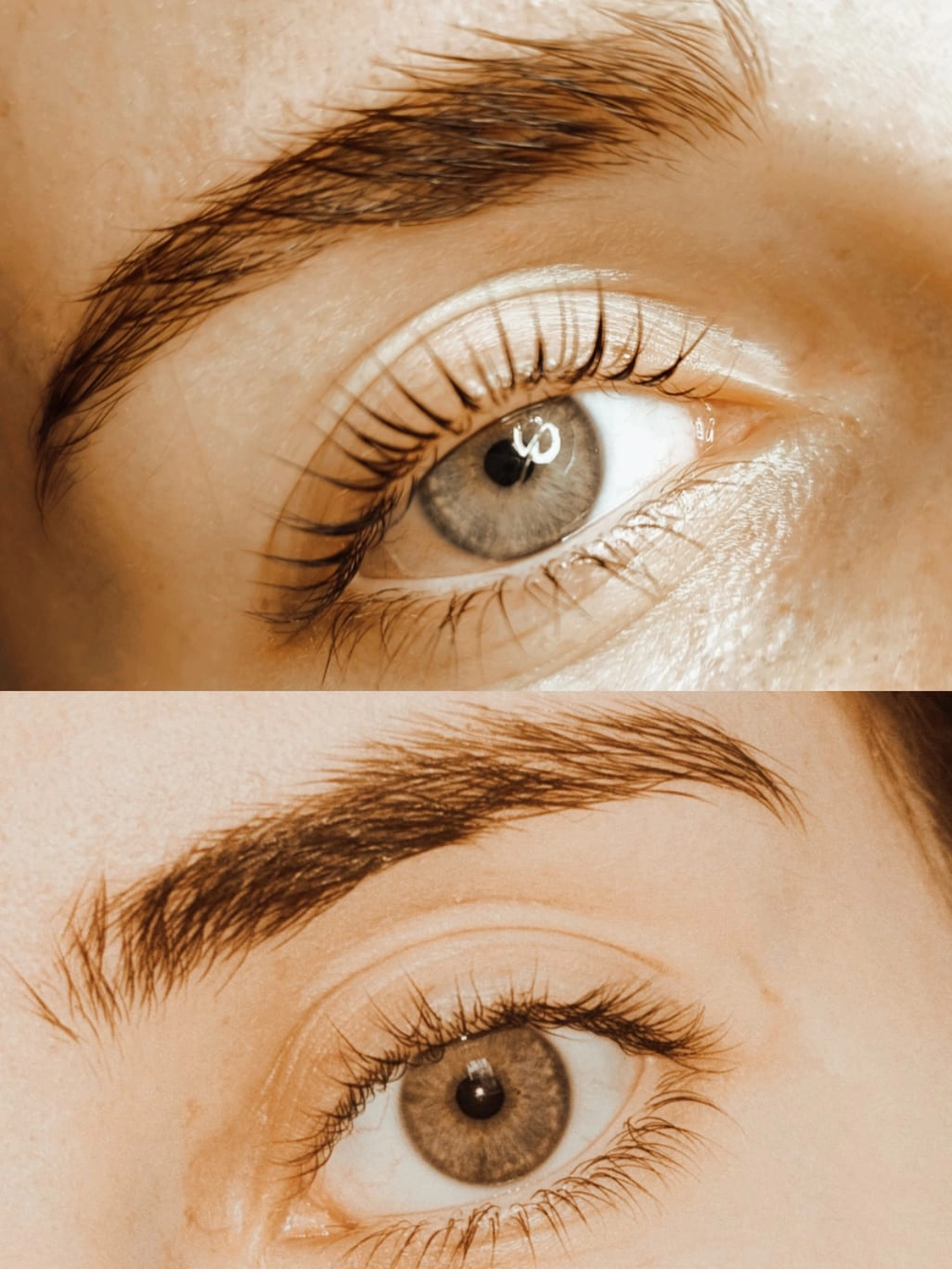 Milos Beauty Oasis - Vorher und nachher Wimpernlifting/Augenbrauenlifting