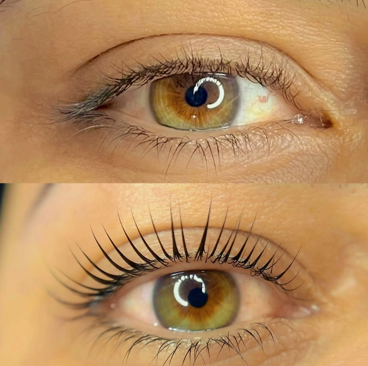 Milos Beauty Oasis - Vorher und nachher Wimpernlifting/Augenbrauenlifting