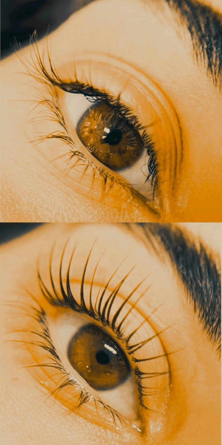 Milos Beauty Oasis - Vorher und nachher Wimpernlifting/Augenbrauenlifting